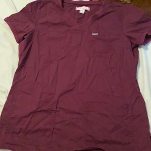 Burgundy scrub top